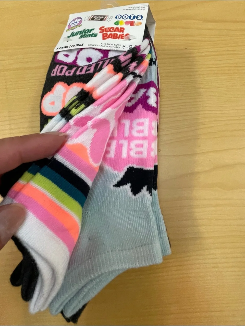Candy Themed  Graphic Low Cut Socks - 6 - Pk - Size 5-9.5